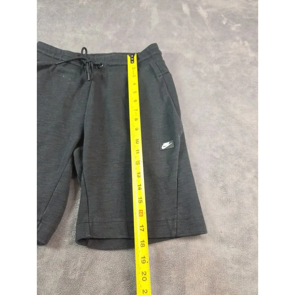 Nike Shorts Mens Sz S Sportswear Optic Double Knit Black 928509-011 Tech C36-16